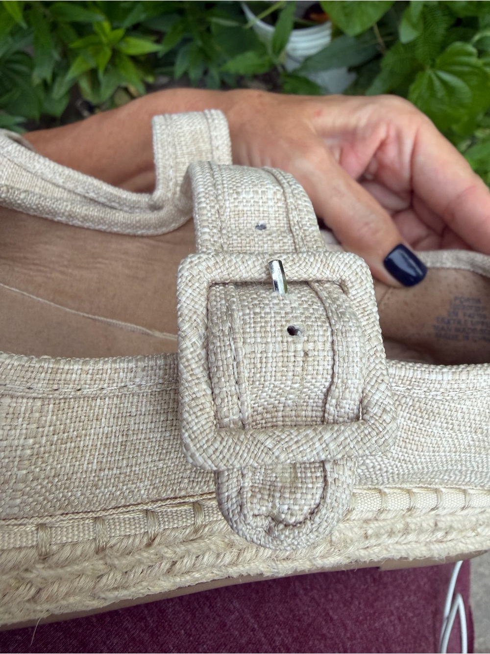 Morgan Taylor Linen-Textured Mary Jane Flats in Natural - Picture 6 of 12